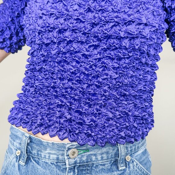 Vintage 90s Purple Bubble Popcorn Shirt - Picture 5 of 8